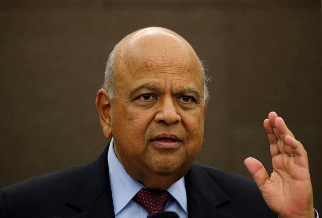 South African Finance Minister Pravin Gordhan reacts during a media briefing in Sandton near Johannesburg March 14, 2016. REUTERS/Siphiwe Sibeko/File Photo